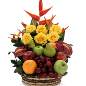 Canasta Frutero Rosas Amarillas y otras X 13